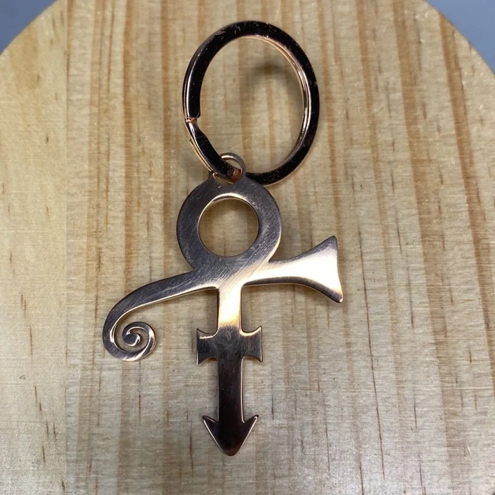 Prince Symbol‎ Keychain Rose Gold Artist Love Symbol Music Purple Rain Fan Gift